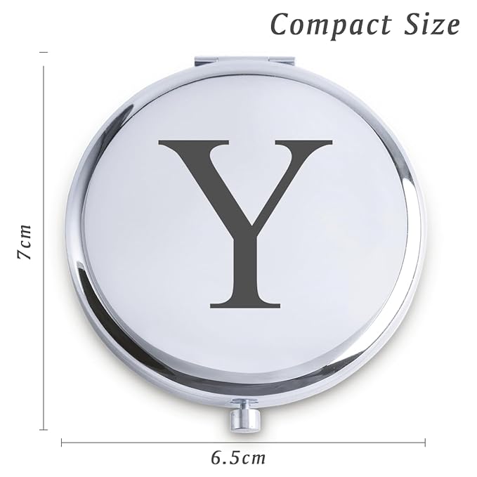 Personalized Gifts for Women Girls, Initial Compact Mirror, Unique Mothers Day Birthday Gifts for Friends Mom Wife Grandma Sister Daughter, 2025 Graduation Gifts for Her College Medical High School