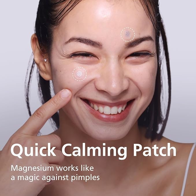 EasyDerm Quick Calming Magnesium Patches β Hydrocolloid Acne Spot Treatment Includes Tweezers & Ampoule, 10 Patches, Zit Sticker, TikTok Viral Blemish Patch, Made by Daewoong Pharmaceutical