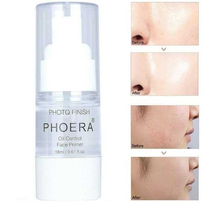 Phoera Face Primer Invisible Pores Base Oil Control Added vitamins Makeup Base Pore Filler Moisturiser Matte Finish Long Lasting Makeup Skin Pore Minimizer UK Cosmetics AquaPurity (18ml Primer)