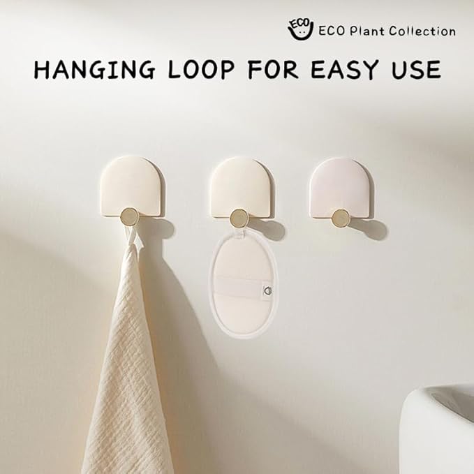 Oval Natural Loofah Bath-Sponge-3 Count, Exfoliating Body Scrubber for Women and Men,Exfoliate & Soothe Face & Body, Biodegradable Fashion Storage Bag