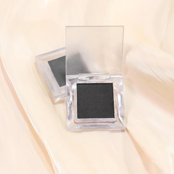Matte Single Eye Shadow Palette Makeup, Matte Smoky Black Monochrome Eyeshadow For Old Women, Mini Single Pigmented Waterproof Sombras Para Ojos, Vegan, Talc, Paraben & Cruelty Free, 03