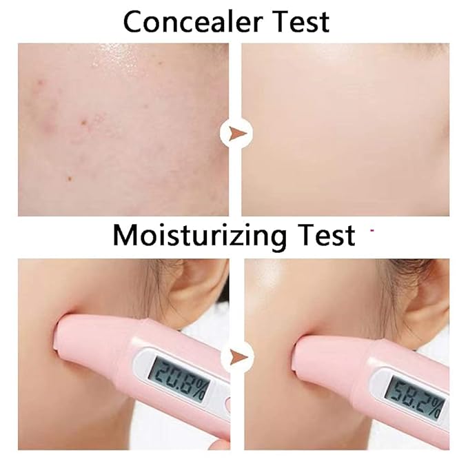 Mushroom Head Air Cushion CC Cream Flawless Foundation, Moisturizing Matte Concealer Makeup Base Long Lasting BB Cream with Mushroom Makeup Sponge (Natural)