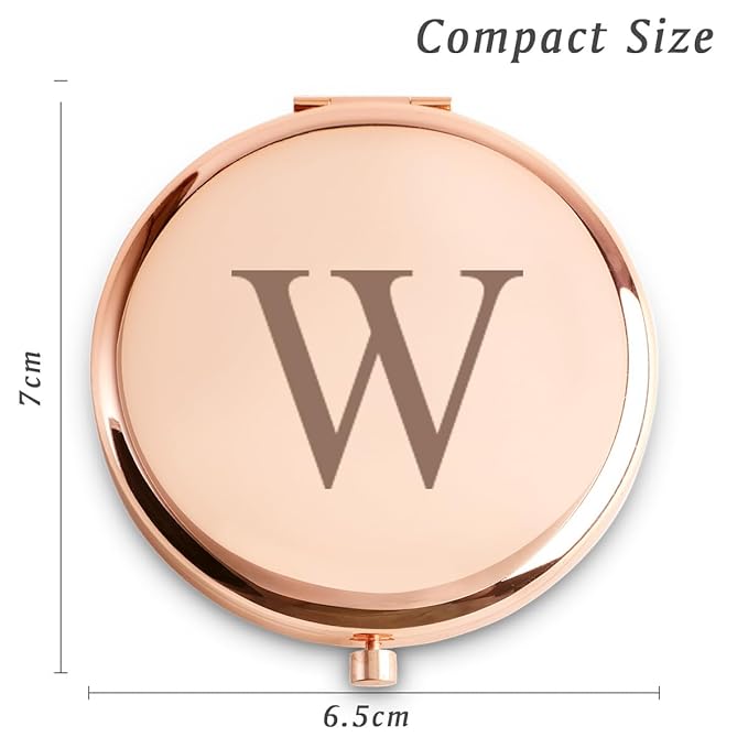 Personalized Gifts for Women Girls, Initial Compact Mirror, Unique Mothers Day Birthday Gifts for Friends Mom Wife Grandma Sister Daughter, 2025 Graduation Gifts for Her College Medical High School