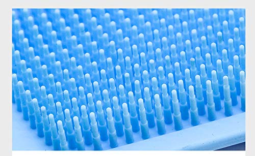 Silicone Bath Shower Back Scrubber Exfoliating Sponge Pad Set for Men and Women to Deep Clean Blue