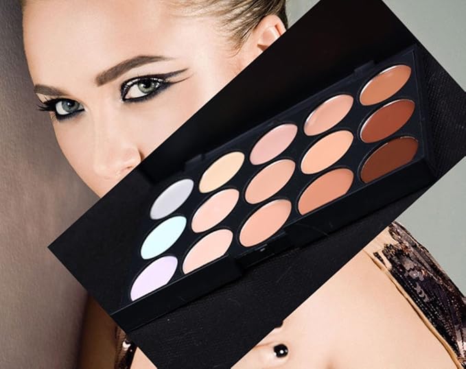 15 Color Cream Concealer Camouflage Makeup Palette Contouring Kit #1 - Perfect for Professional and Daily Use