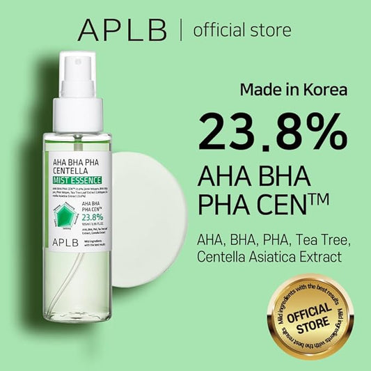 APLB AHA BHA PHA Centella Mist Essence | AHA BHA PHA CENβ’ 23.8% 3.55 FL.OZ/Korean Skincare, Exfoliant, Replenishing Moisture, Revitalize for Gentle and Improve Skin Texture