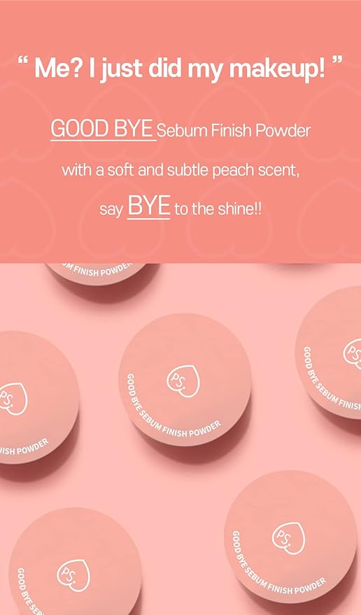 Goodbye Sebum Control Finish Powder 5g β Lightweight Oil-Absorbing Face & Hairline Powder for Long-Lasting Soft Matte Finish (Peach)
