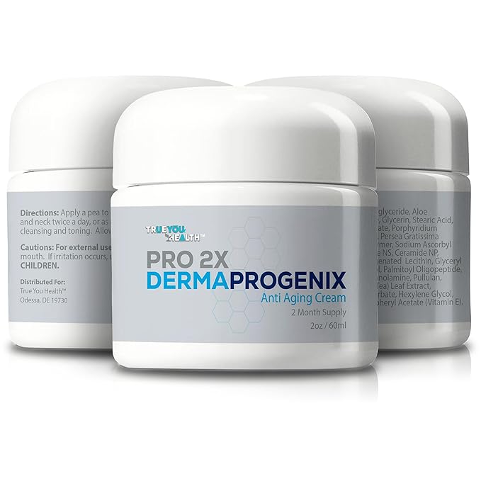 PRO 2X DERMA PROGENIX Cream - Anti Aging Cream - 2 Month Supply - Skin Firming Moisturizer with Vitamin C, Collagen, & Ceramides - Reduce Wrinkles Appearance - Improve Skin Tone, Texture, & Hydration