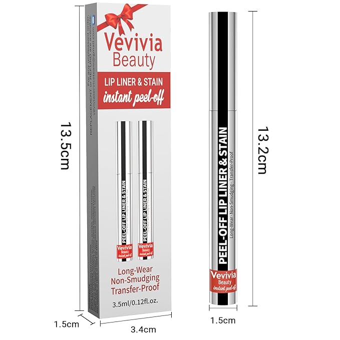 2pcs Lip Stain Peel Off - Lip Liner Stain Long Lasting Waterproof,2-in-1 Lip Liner with Tweezer Nude Matte,Non-Stick Cup,Highly PigmentedοΌNatural Finish,Stay On All Day,Perfect for Gift (Mauve+Rose)