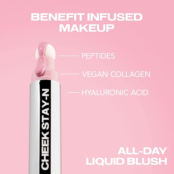 Sacheu Cheek STAY-N Liquid Blush for Cheeks β High Pigment, Buildable, Lightweight Cream Blush Infused With Squalane, for Dewy & Radiant Flushed Cheeks β Long-lasting & Cruelty Free, I'm Cute