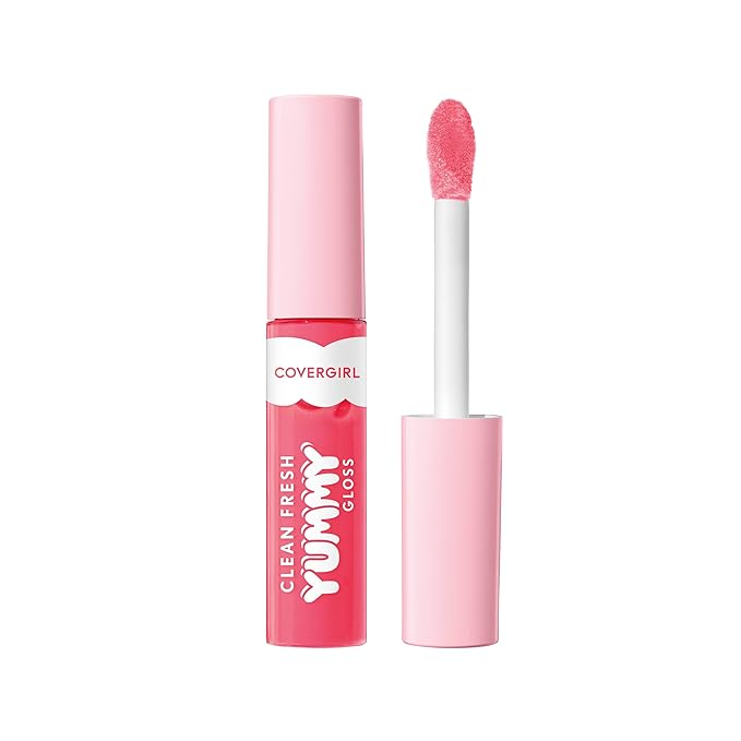 COVERGIRL Clean Fresh Yummy Gloss β Lip Gloss, Sheer, Natural Scents, Vegan Formula - Glamingo Pink