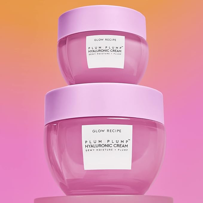 Glow Recipe Plum Plump Hyaluronic Acid Face Cream, Travel Size - Hydrating, Firming & Plumping Facial Moisturizer for Women & Men - Korean Skin Care with Polyglutamic Peptides for Dry Skin (20ml)