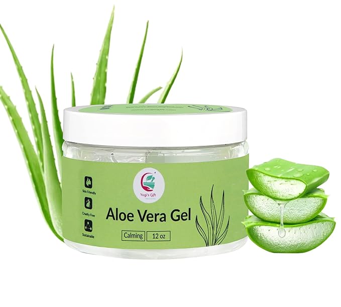 Aloe Vera Gel 12 oz | Unscented Aloe Vera For Face, Skin, Scalp & Hair | by Yogi’s Gift®