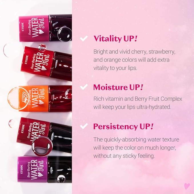 ETUDE Dear Darling Water Tint - Orange Ade (9g) | Vivid Color Lip Stain with Moisturizing Weightless & Non-sticky Finish Lip Stain | Smudge-proof Lip Tint | Korean Makeup, Kbeauty
