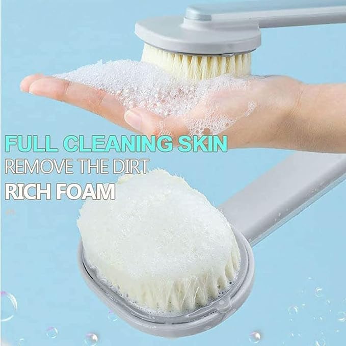 Liquid Bath Brush with Long Handle, Detachable Back Brush with Soap Dispenser Body Wash Brush Long Handled Bath for Massage Cleaning Brush Exfoliating Brush Back Care Shower Brush