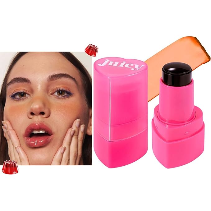 Multi-Use Water Jelly Tint Stick Sheer Lip & Cheek Stain Finish, 3-In-1 Cheek Blush & Eyeshadow & Lip Tinted Long-Lasting Moisture - 1,000+ Swipes Per Stick (# 05, 0.32oz)