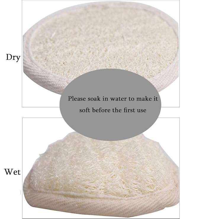 Loofah Sponge Exfoliating Facial Cleaning Pads,10 Packs Natural Loofa Face Scrubber Large Cleanser for Men Women Bath Spa Cleansing,3.15 Inches Dia