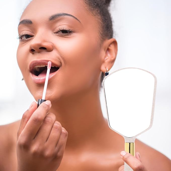 Hand Mirror for Women, Small Hand Mirror Handheld Mirror with Handle Comestic Makeup Mirror for Travel Purse Grooming
