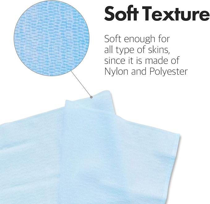 Premium Exfoliating Washcloth Towel(3 Color) Korean Loofah Bath Sponge Long Back Scrubber African Bath Sponge African Long Net for Shower/It Becomes Softer as You use.by NOPIGO