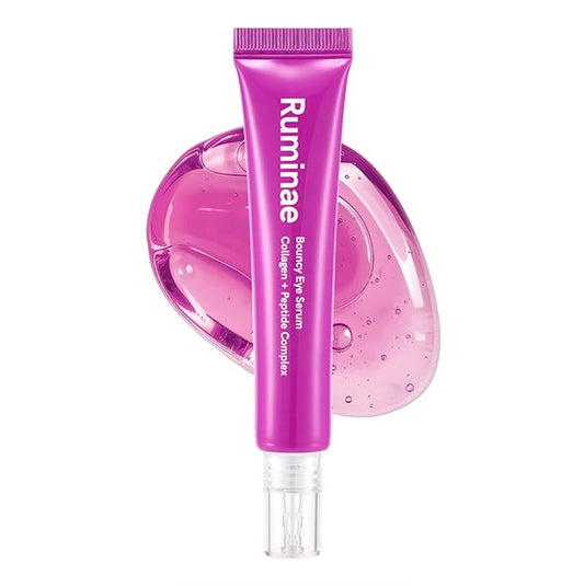 Bouncy Eye Serum | Under Eye Serum with Dual Collagen & 12 Peptides | Jelly Formula for Puffiness & Hydration | Gentle Korean Skincare (1.01 fl oz / 30ml)