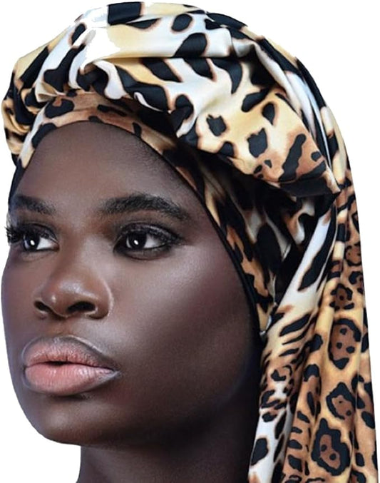 Bonnetail for Women, Long Bonnet for Ponytails, Hair Care, Bonnetail for Sleeping with Ear Slots