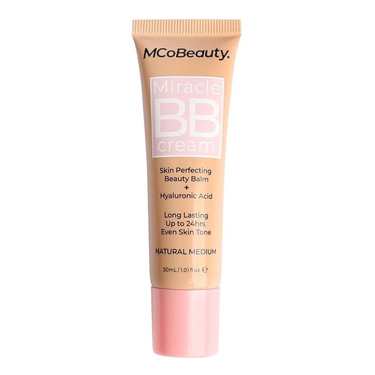 MCoBeauty Miracle BB Cream, Medium Beige, Skin-Perfecting Coverage for Effortless Beauty, Vegan, Cruelty Free Cosmetics