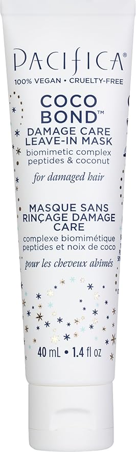 Pacifica Mini Coco Bond Damage Care Leave-In Mask β Bond Repair Hair Treatment for Damaged Hair, Concentrated Travel-Size Leave-In Conditioner Restores Strength & Shine, Vegan & Cruelty-Free, 1.4oz
