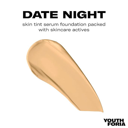 Youthforia Date Night Skin Tint Serum Foundation, Light-Medium Coverage, Hydrating Formula, Vegan & Cruelty-Free, 310 Light Medium - Neutral with Golden Undertones