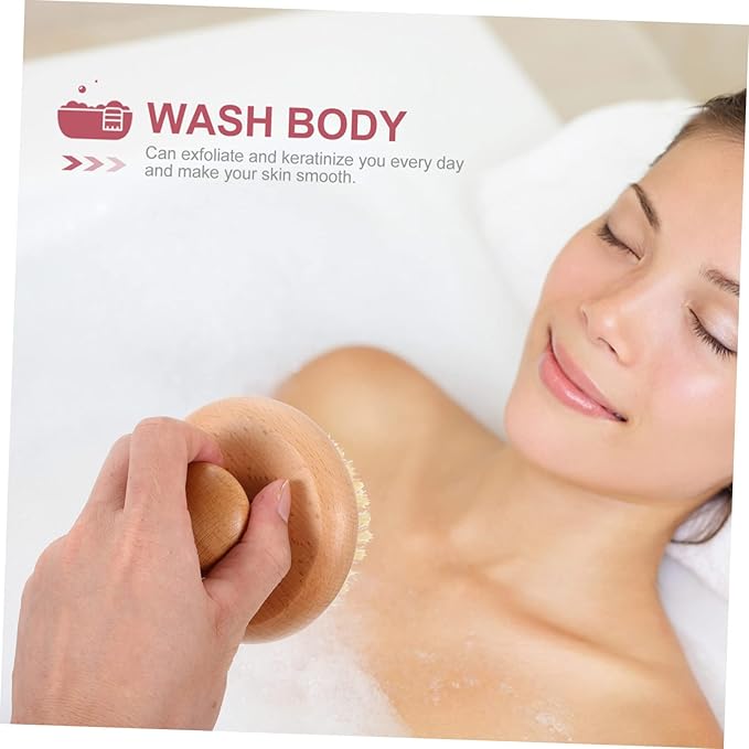 Bath Exfoliating Brush for Skin Scrubbing Handheld Shower Cleaner with Round Handle for Back Massage Lightweight and Compact Design for Home Bath Body Care