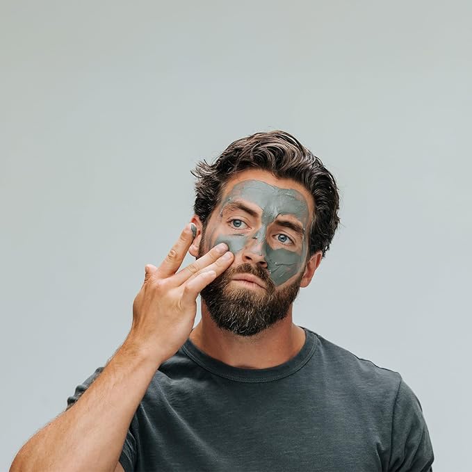 Caldera + Lab The Deep | Men's Organic Hydrating Clay Face Mask for Dry, Sensitive, & Normal Skin β Vegan, Natural & Antioxidant Packed Exfoliating Skincare Facial Treatment