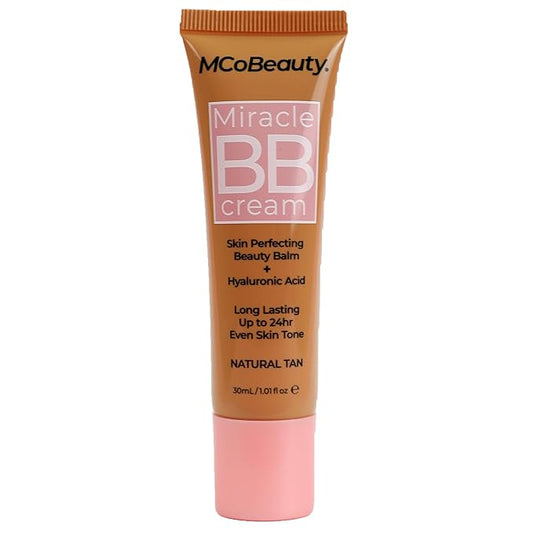MCoBeauty Miracle BB Cream, Natural Tan, Skin-Perfecting Coverage for Effortless Beauty, Vegan, Cruelty Free Cosmetics