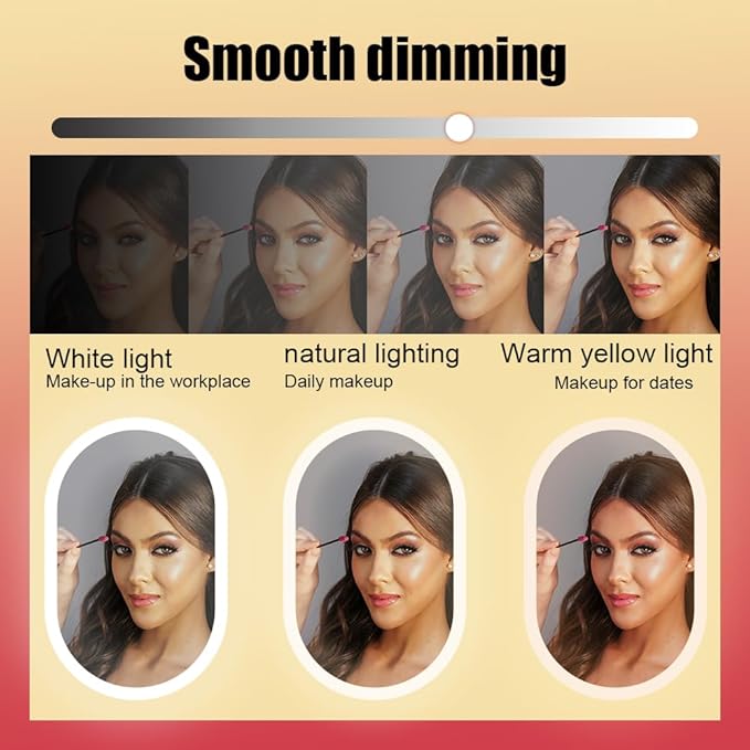 Smart Touch Control Makeup Mirror with 1X/2X/3X Magnification & 270° Rotation - 52 LED Vanity Mirror with 3 Lighting Modes, 95% Daylight Accuracy, USB Charging, Foldable Design for Travel & Home Use