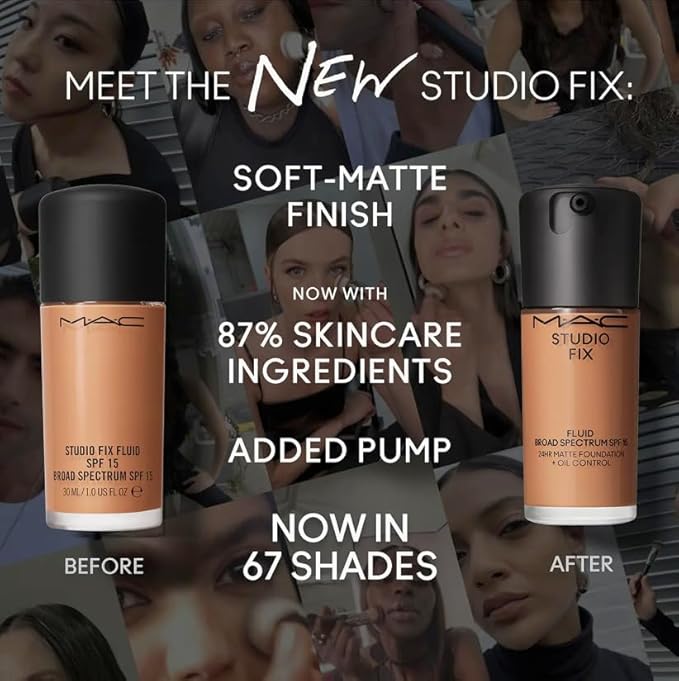 MAC Studio Fix Fluid SPF 15 24HR Matte Foundation + Oil Control NW20, Beige