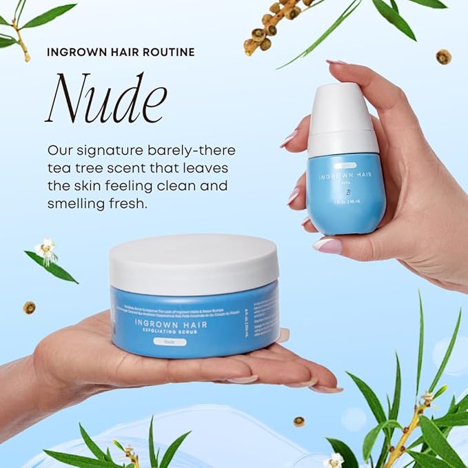 Bushbalm Ingrown Hair Exfoliating Scrub - Reduces Appearance of Ingrown Hairs and Underarm Bumps, Soothes Skin and Post Shave Redness - Nude, 236 ml