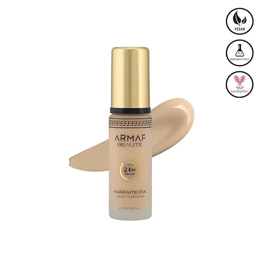 Armaf BeautΓ© Parfaite Fix Liquid Foundation Makeup - Water Resistant, Lasts Up To 24 Hours | Honey, 27 ml/0.91 fl.oz