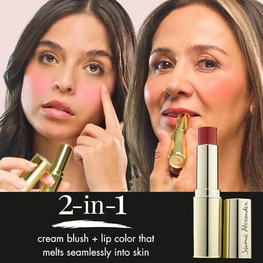 MagicMinerals Intense Cream Blush Stick by Jerome Alexander (CORAL) β 2-in-1 Cheek and Lip Color - Hydrating, Creamy, Buildable, Long-Lasting Color Formula