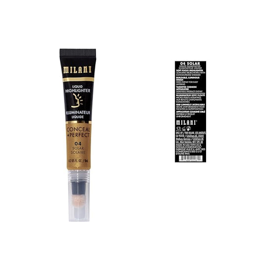 Milani Conceal + Perfect Liquid Highlighter for Added Glow, Face Lift Collection - Solar