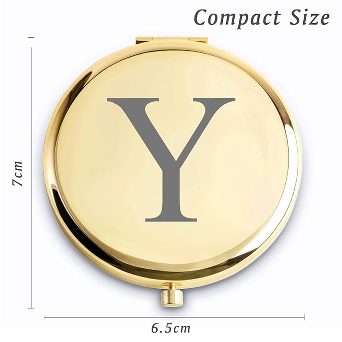 Personalized Gifts for Women Girls, Initial Compact Mirror, Unique Mothers Day Birthday Gifts for Friends Mom Wife Grandma Sister Daughter, 2025 Graduation Gifts for Her College Medical High School