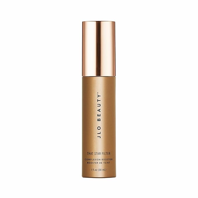 JLO BEAUTY That Star Filter Complexion Booster Highlighter & Bronzing Drops, Warm Bronze, 1 fl oz, For Body & Face, Makeup Primer with Vitamin E, Lightweight Shimmer Sheer Formula, Dewy, Glowy Skin