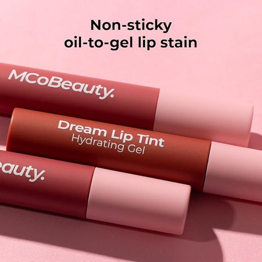 MCoBeauty Dream Lip Tint Hydrating Gel - Nude Rose, Long-Lasting, Semi-Matte, Vegan, Cruelty Free Cosmetics