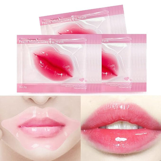 30PCS Lip Masks Sheet Moisturizing Crystal Collagen Pink Under Eye Mask Gel,Christmas Gift for Women Anti-Aging Eye Patches Dark Circle Remover with Box,Pink