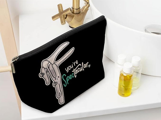 Ayxvt Obgyn Cosmetic Make up Bag - Obgyn Gifts Makeup Bag, Medical Office Decor, Obgyn Gifts for Doctors, Midwife Gifts Cosmetic Bag, Gifts Ideas for Doctors (Black)