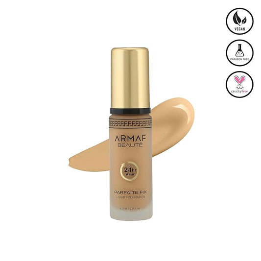 Armaf BeautΓ© Parfaite Fix Liquid Foundation Makeup - Water Resistant, Lasts Up To 24 Hours | Sand, 27 ml/0.91 fl.oz