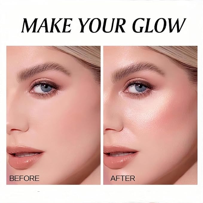 Shiny Face Highlighter Palette 6 Colors Shimmer Glow Finish Face Highlighter Powder Palette Long Lasting Sparkling Highlight Face Illuminator Makeup (Color 04)