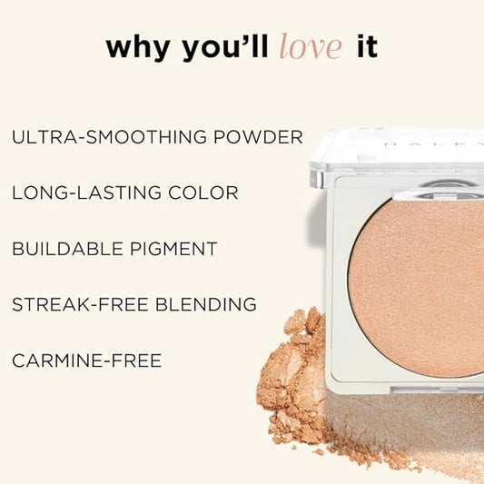 HALEYS Smoothing Highlighter Powder, Re-fract, Illuminating, Lightweight, Non-Caking, Smooths, Blurs, Long lasting, Nourishing & Skin-Softening, Infused with Spherical Powder, Macadamia Oil, V+CF