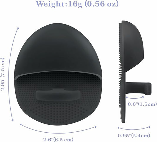 Manmihealth Soft Silicone Face Scrubber Exfoliator 2 Pack,Silicone Handheld Manual Facial Cleansing Brush, Face Washing Pad for Pore Cleansing Blackhead Removing Massaging (Black*2)