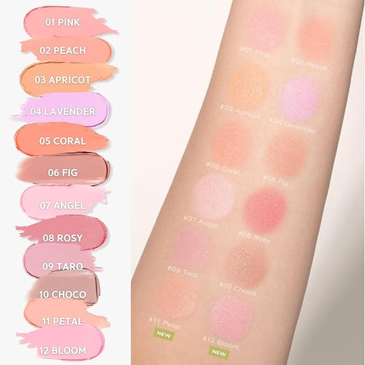 BBIA Ready To Wear Downy Cheek Cream Blush 8 Color - Creamy Blendable & Buildable Blush Dewy Texture & Matte Finish High Pigment Longlasting Lightweight Natural Face Makeup, 0.12oz (09 DOWNY TARO)