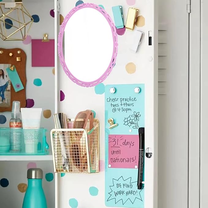 Magnetic Locker Mirror, 5"x7"Real Glass Small Mirrors for Locker with Magnetic Backing, for School Locker, Bathroom, Household Refrigerator, Locker Accessory, Workshop Toolbox or Office Cabinet(Gray)