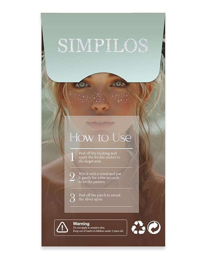 Glitter Freckles, Face Makeup Patches for Kids Women Girls, Silver Rave Glitter for Face, Singer Concerts Festival Holiday Rave Accessories - 8 Counts
