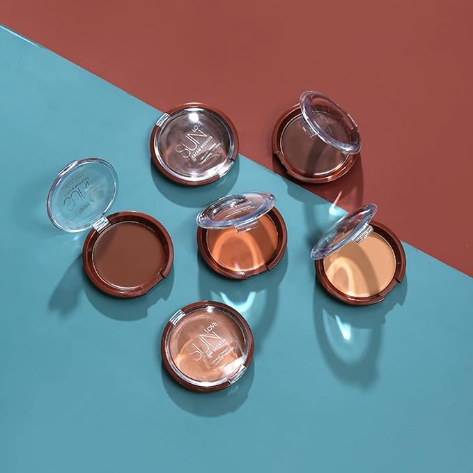 MAEPEOR Matte Cream Bronzer 6 Colors Face Sculpting Contour Bronzers Palette Long Lasting SweatProof Face Bronzer (03 Sunset)